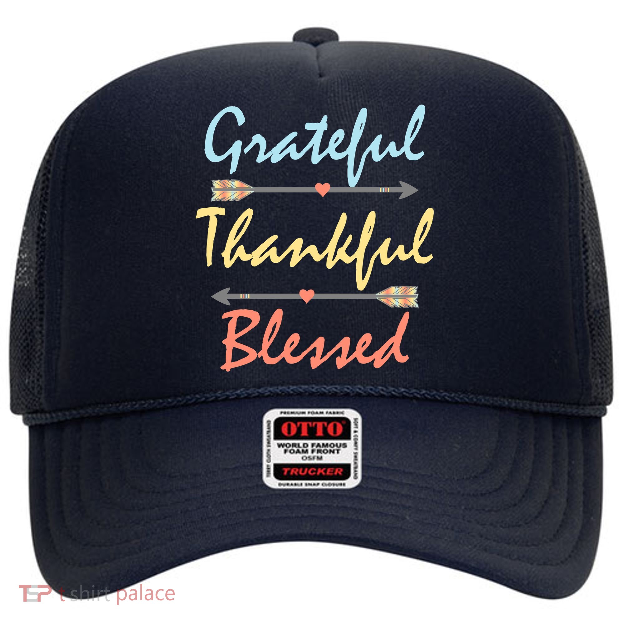 Grateful Thankful Blessed Colorful Thanksgiving Hat