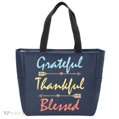 Grateful Thankful Blessed Colorful Thanksgiving Tote Bag