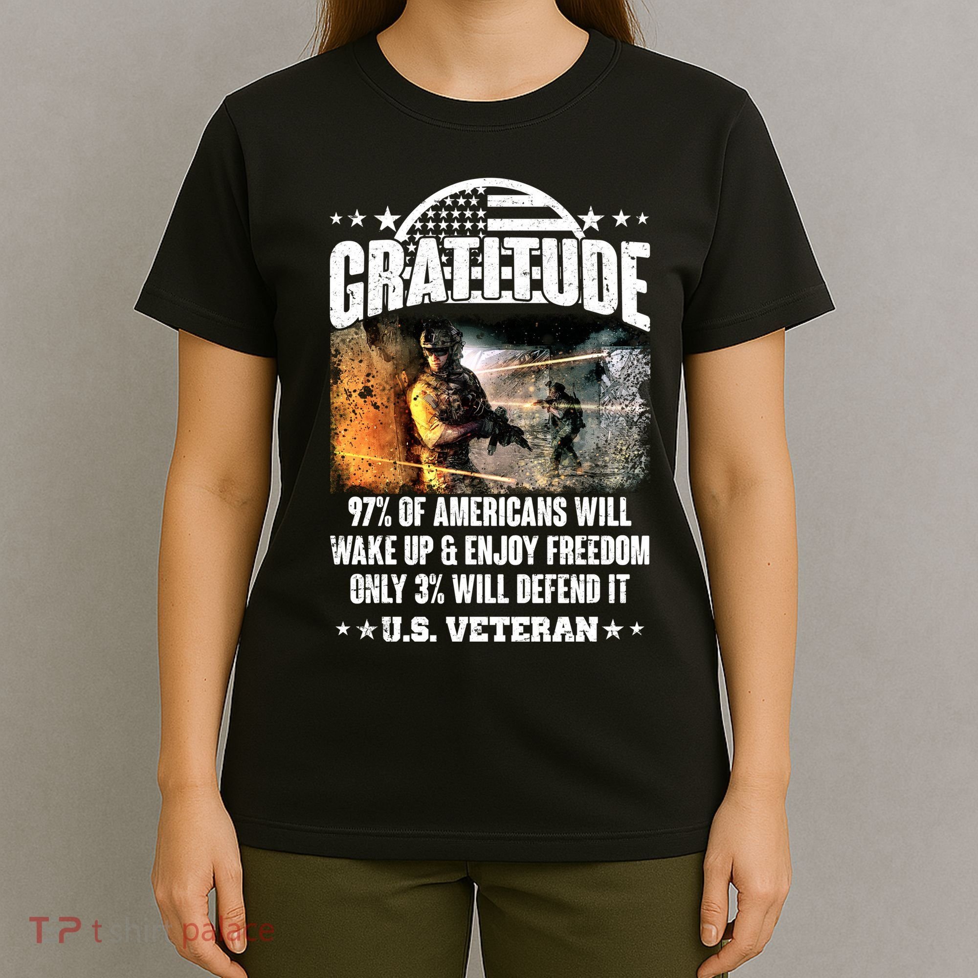 Gratitude United States of America U.S. Veteran Fact T-Shirt