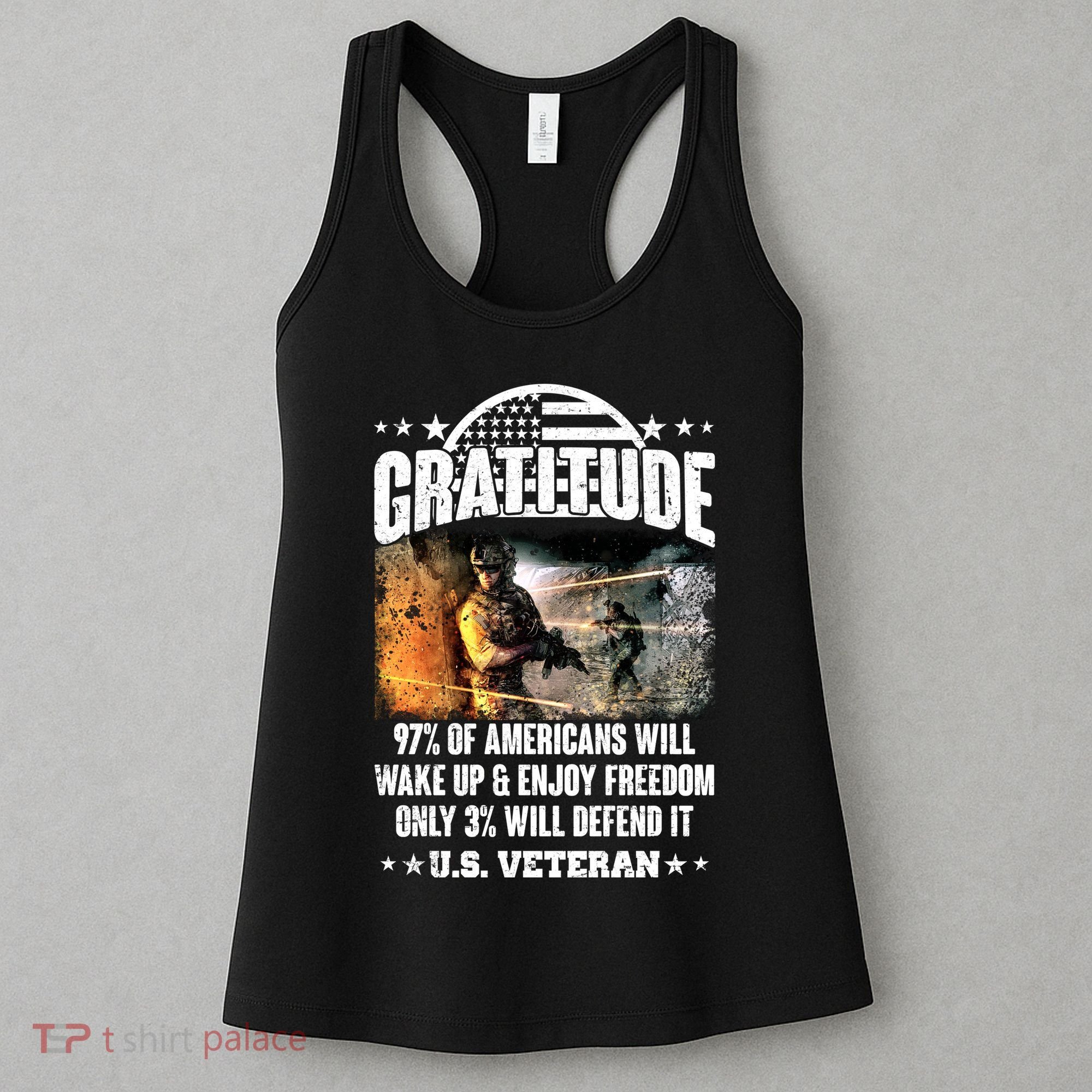 Gratitude United States of America U.S. Veteran Fact Women's Tank Top
