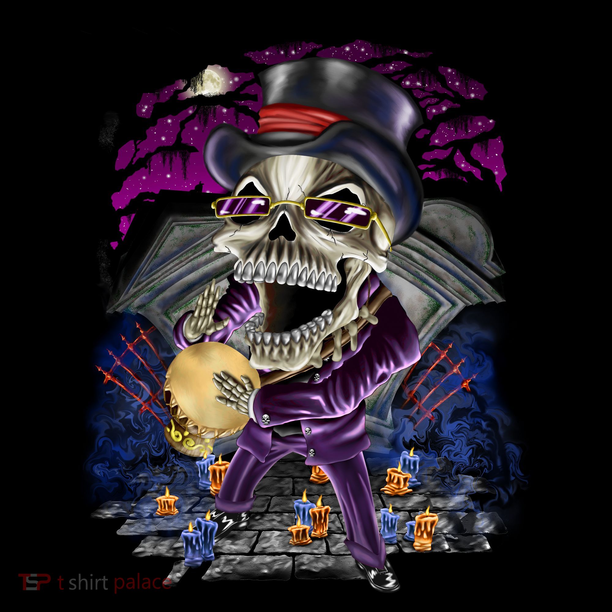 Graveyard Death Skull T-Shirt