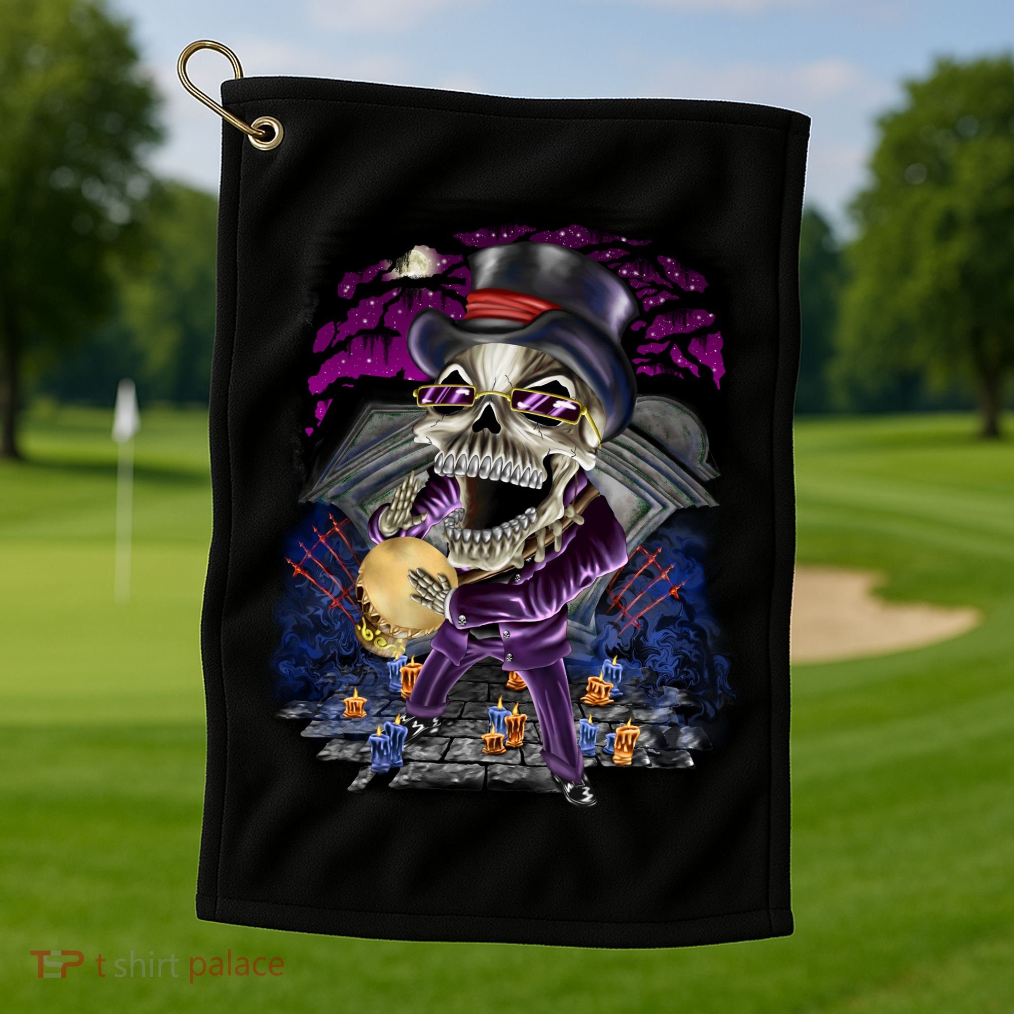 Graveyard Death Skull Golf Towel
