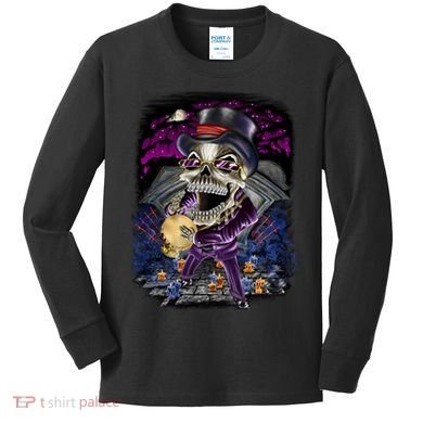 Graveyard Death Skull Kids Long Sleeve Shirt