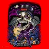 Graveyard Death Skull Santa Hat thumb 1