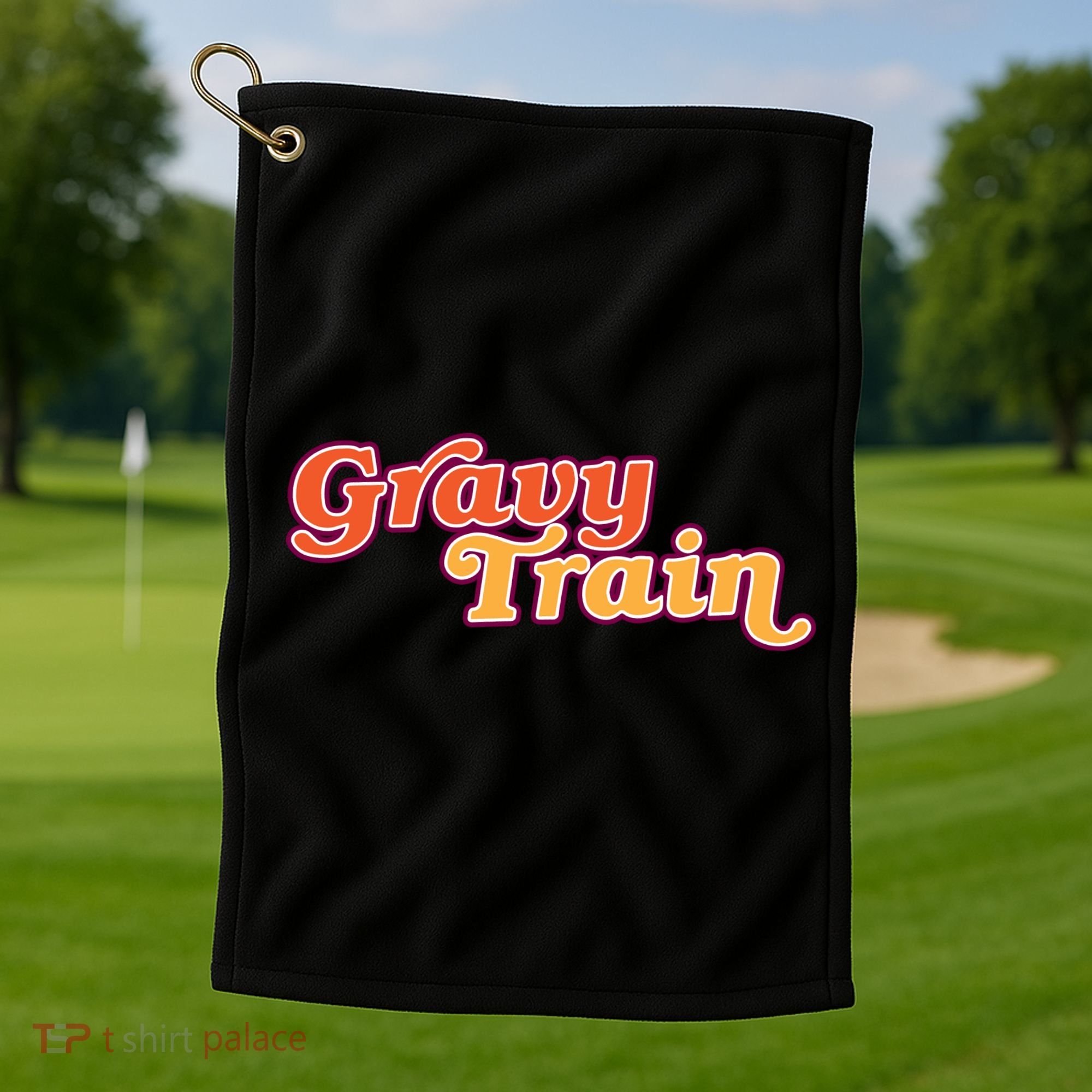 Gravy Train Retro Thanksgiving Golf Towel