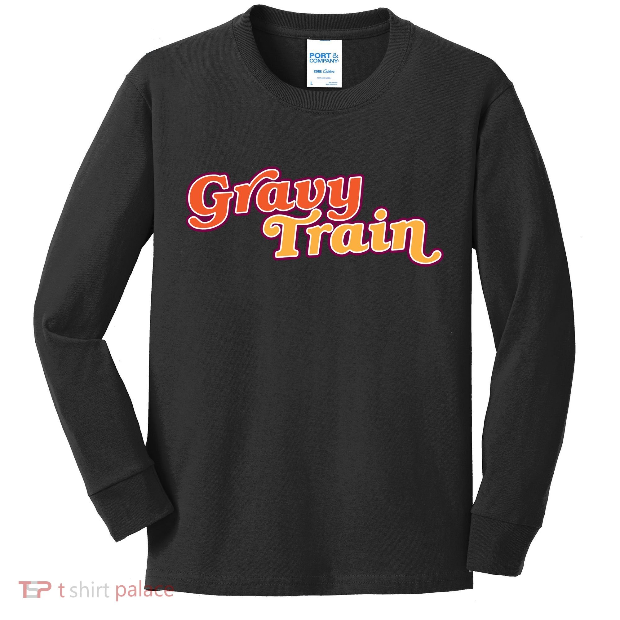 Gravy Train Retro Thanksgiving Kids Long Sleeve Shirt