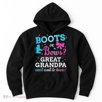Gender Reveal Boots Or Bows Great Grandpa Baby Party Hoodie thumb 0