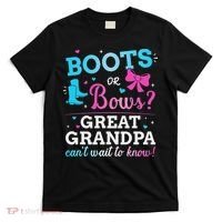 Gender Reveal Boots Or Bows Great Grandpa Baby Party T-Shirt thumb 0