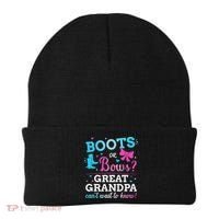 Gender Reveal Boots Or Bows Great Grandpa Baby Party Beanie thumb 0