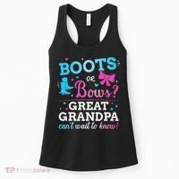 Gender Reveal Boots Or Bows Great Grandpa Baby Party Women's Tank Top thumb 0