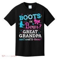 Gender Reveal Boots Or Bows Great Grandpa Baby Party Kids T-Shirt thumb 0