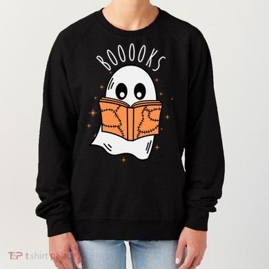 Ghost Reading Books Halloween Women's Sweatshirt