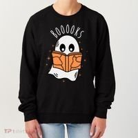 Ghost Reading Books Halloween Women's Sweatshirt thumb 0