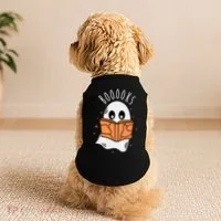 Ghost Reading Books Halloween Doggie Tank thumb 2