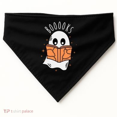 Ghost Reading Books Halloween USA-Made Doggie Bandana