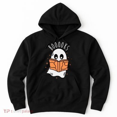 Ghost Reading Books Halloween Hoodie