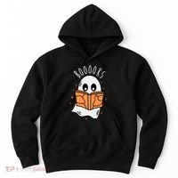 Ghost Reading Books Halloween Hoodie thumb 0