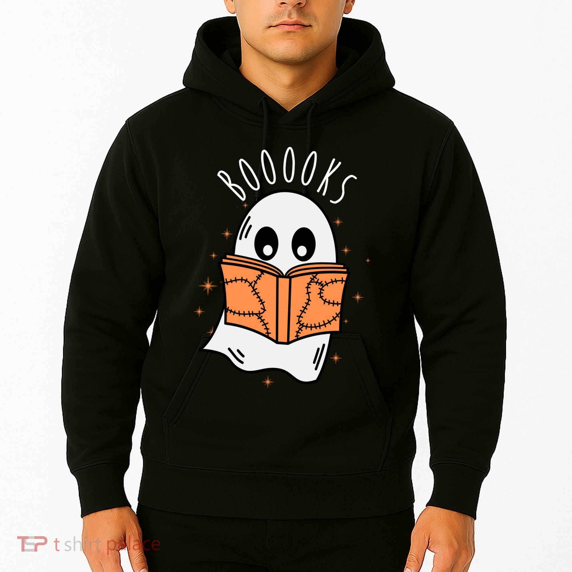 Ghost Reading Books Halloween Hoodie