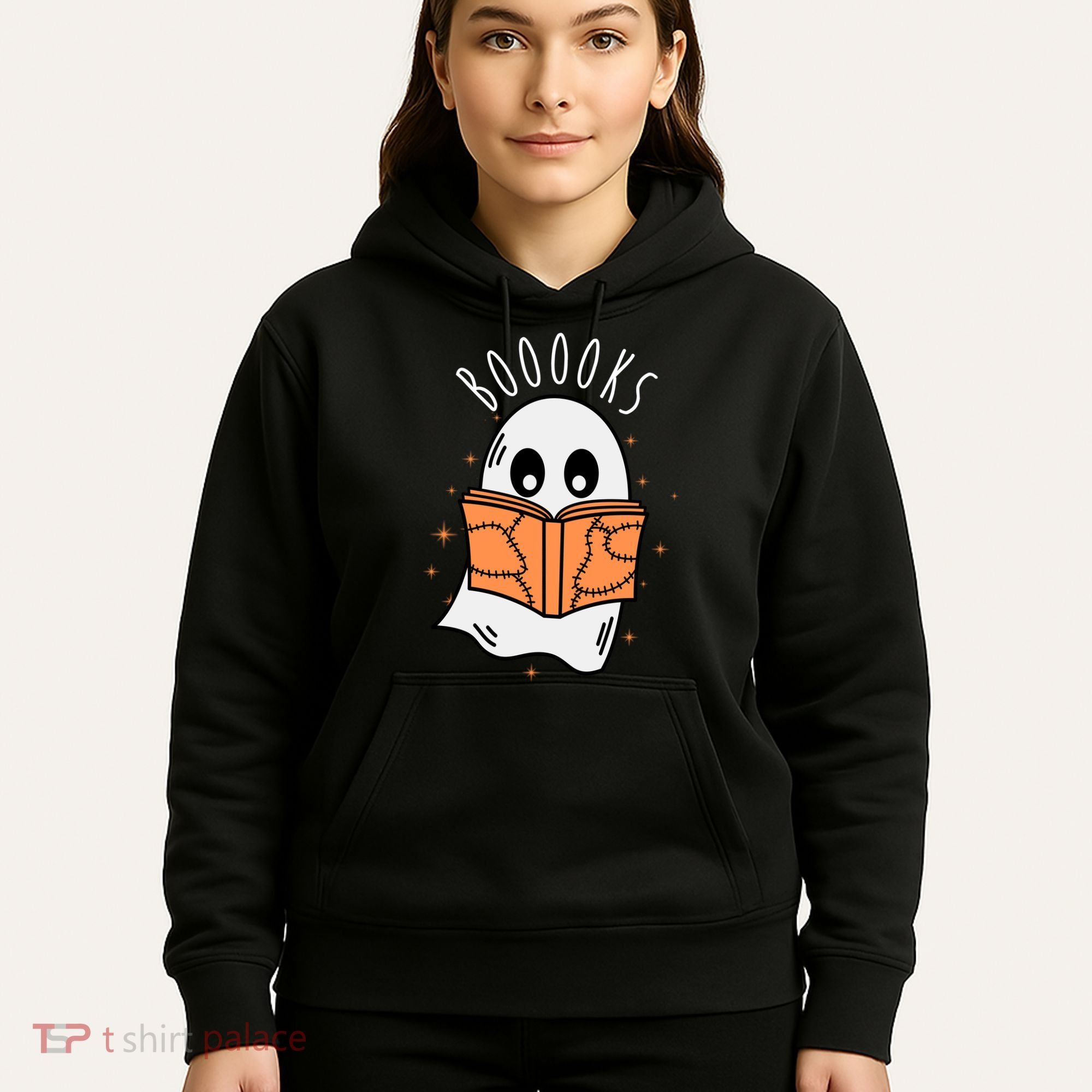 Ghost Reading Books Halloween Hoodie