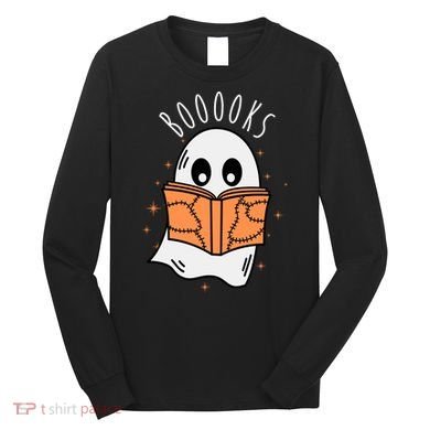 Ghost Reading Books Halloween Long Sleeve Shirt