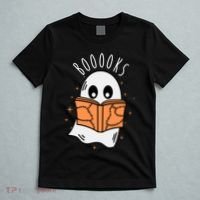 Ghost Reading Books Halloween T-Shirt thumb 5