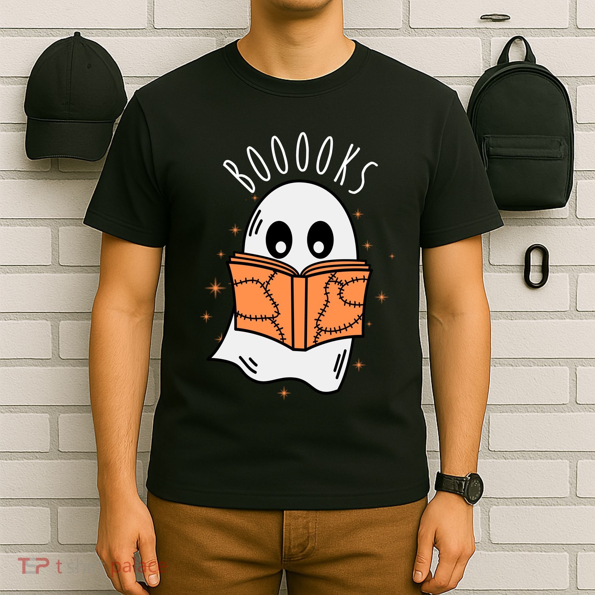 Ghost Reading Books Halloween T-Shirt