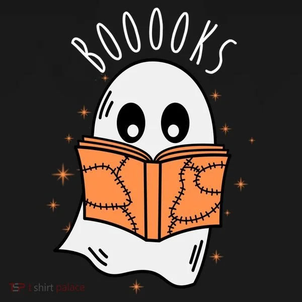 Ghost Reading Books Halloween Bucket Hat