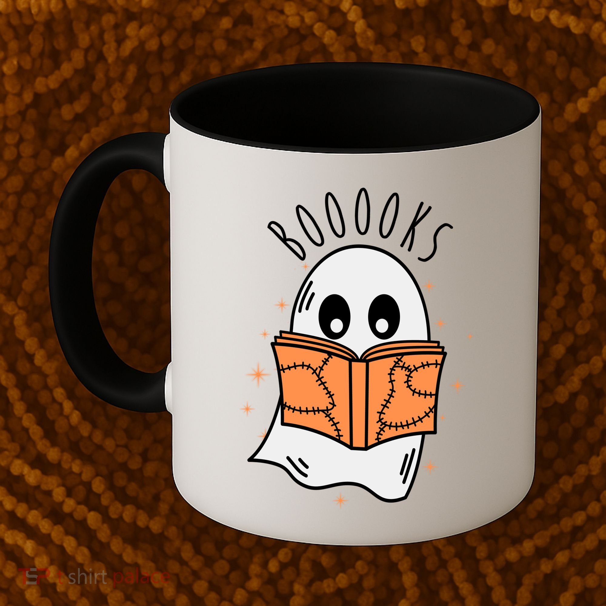Ghost Reading Books Halloween Coffee Mug