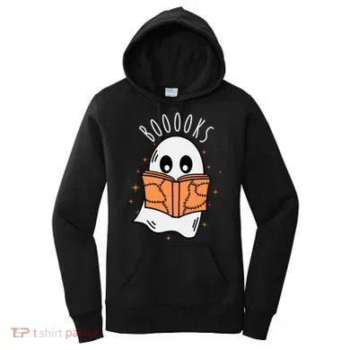 Ghost Reading Books Halloween Women's Hoodie