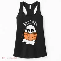 Ghost Reading Books Halloween Women's Tank Top thumb 0