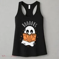 Ghost Reading Books Halloween Women's Tank Top thumb 3