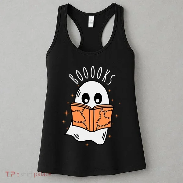 Ghost Reading Books Halloween Women's Tank Top