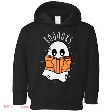 Ghost Reading Books Halloween Toddler Hoodie