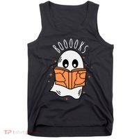 Ghost Reading Books Halloween Tank Top thumb 0