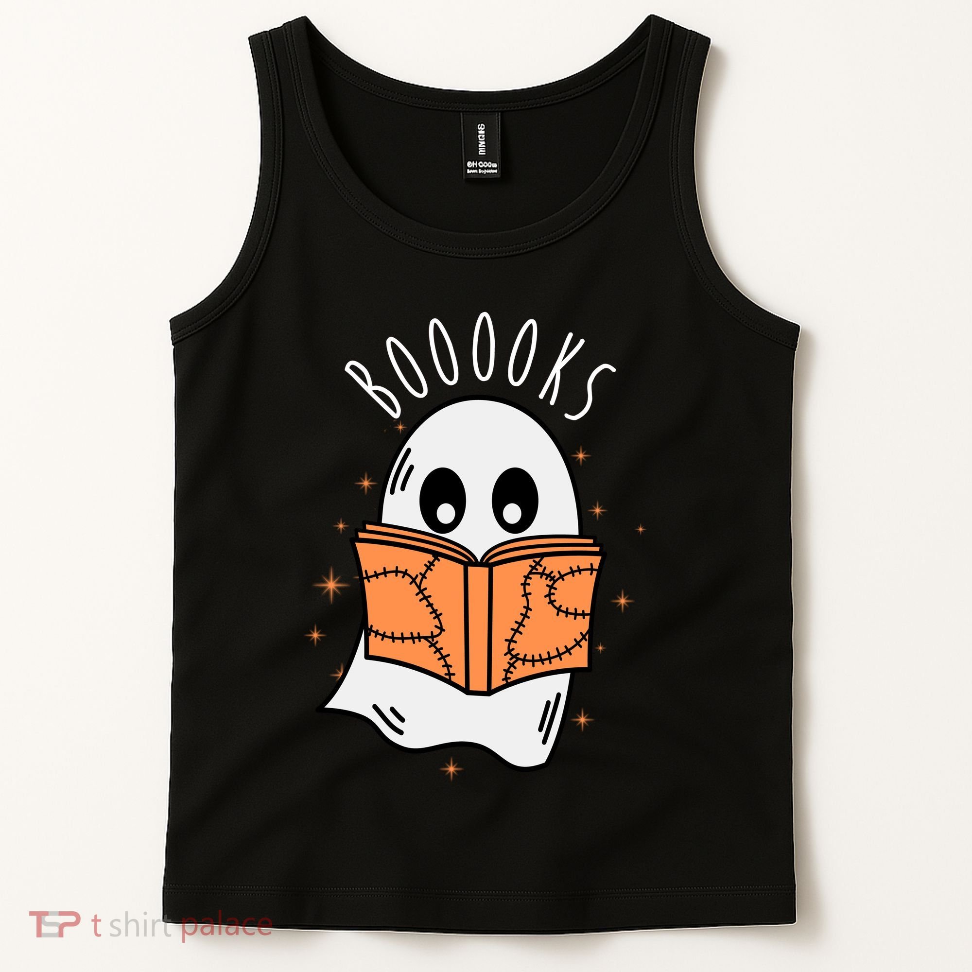 Ghost Reading Books Halloween Tank Top