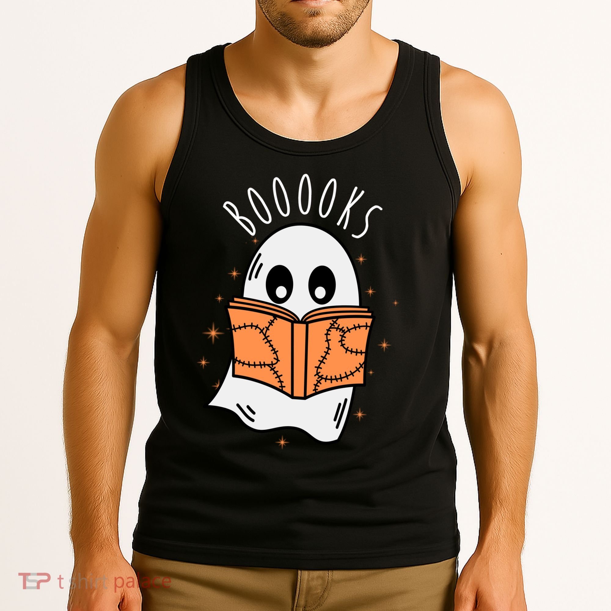 Ghost Reading Books Halloween Tank Top