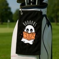 Ghost Reading Books Halloween Golf Towel thumb 2