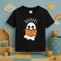 Ghost Reading Books Halloween Toddler T-Shirt thumb 3