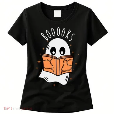 Ghost Reading Books Halloween Women's T-Shirt