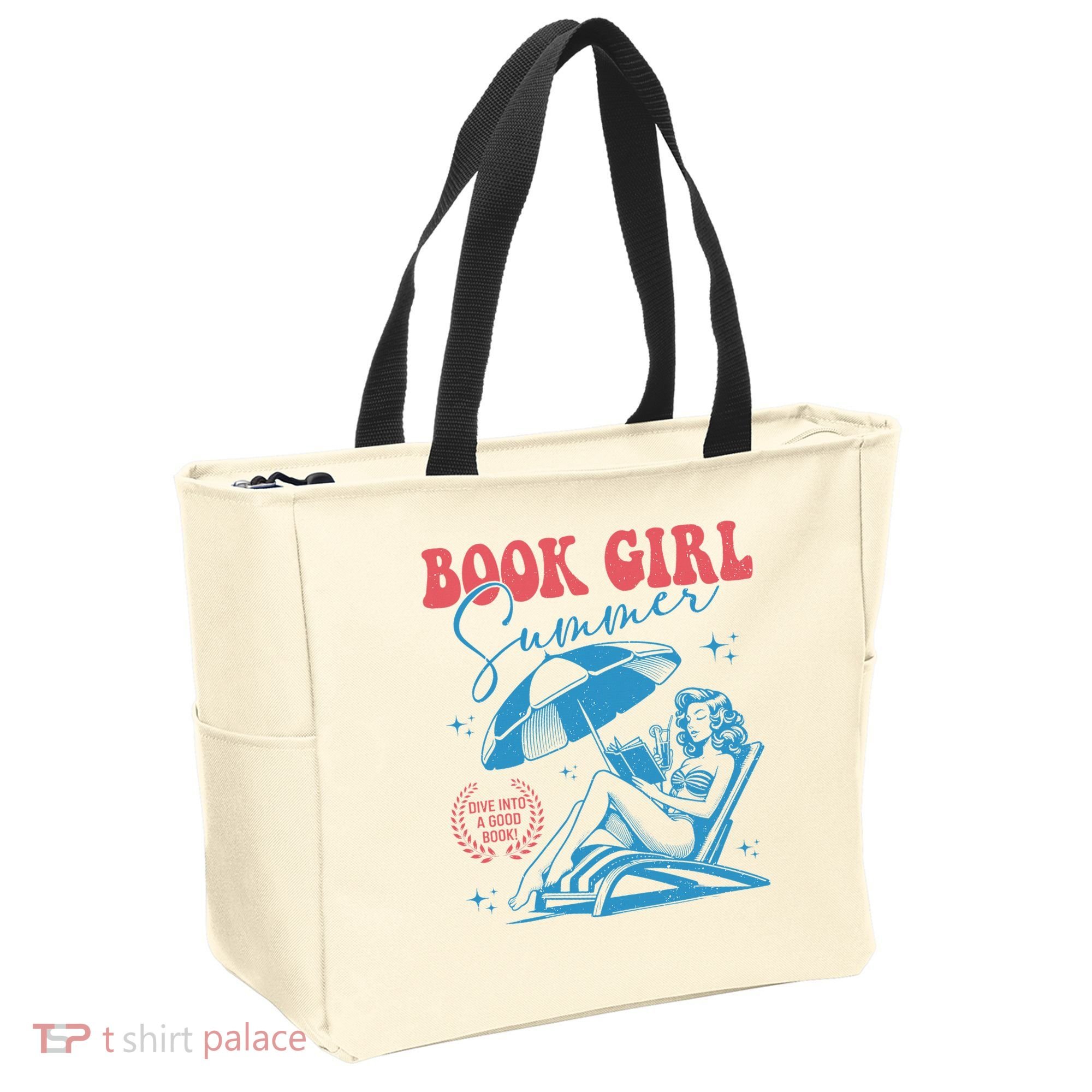 Girl Reading Book Summer Funny Beach Vacation For Book Lover Tote Bag