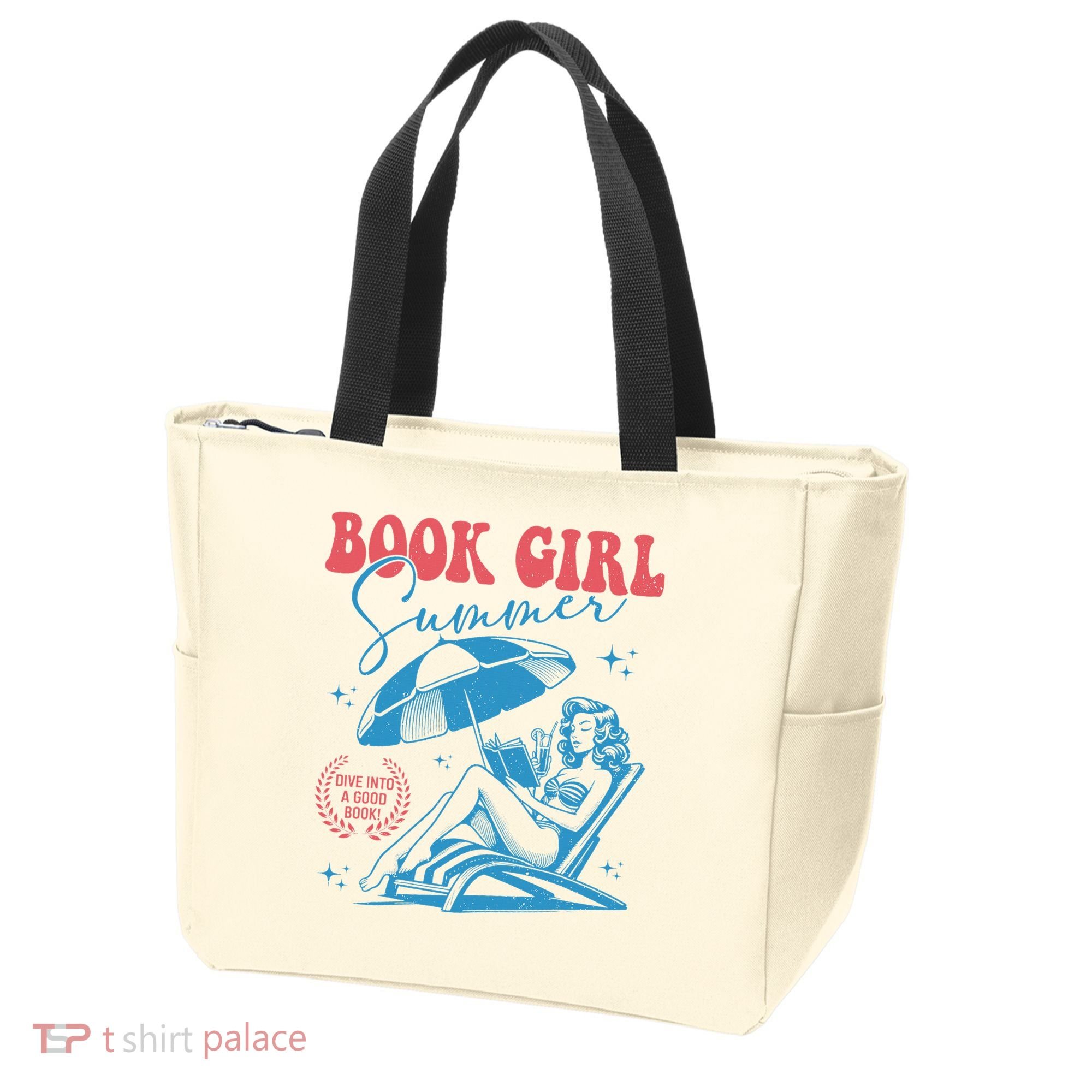 Girl Reading Book Summer Funny Beach Vacation For Book Lover Tote Bag