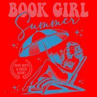 Girl Reading Book Summer Funny Beach Vacation For Book Lover Santa Hat thumb 1