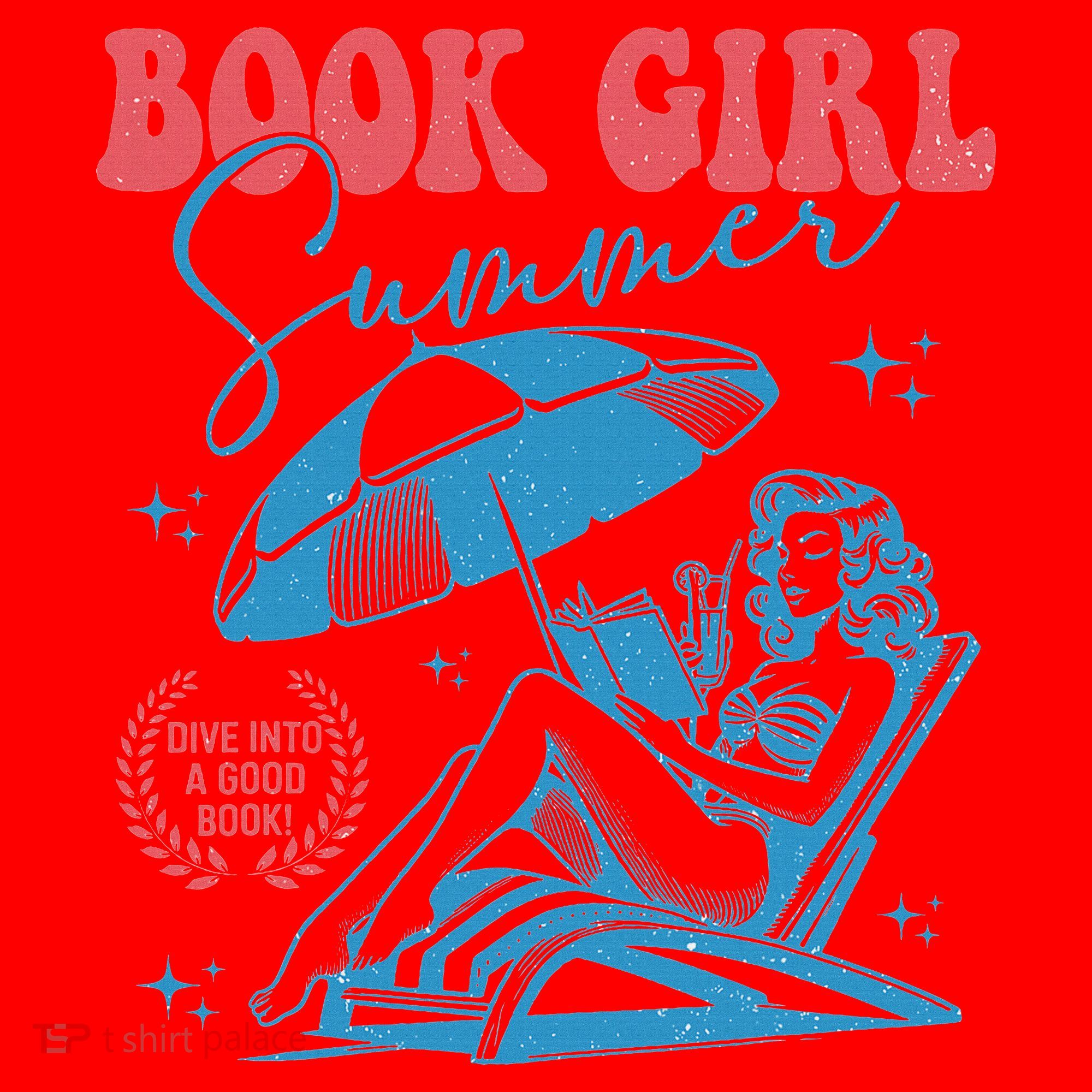 Girl Reading Book Summer Funny Beach Vacation For Book Lover Santa Hat