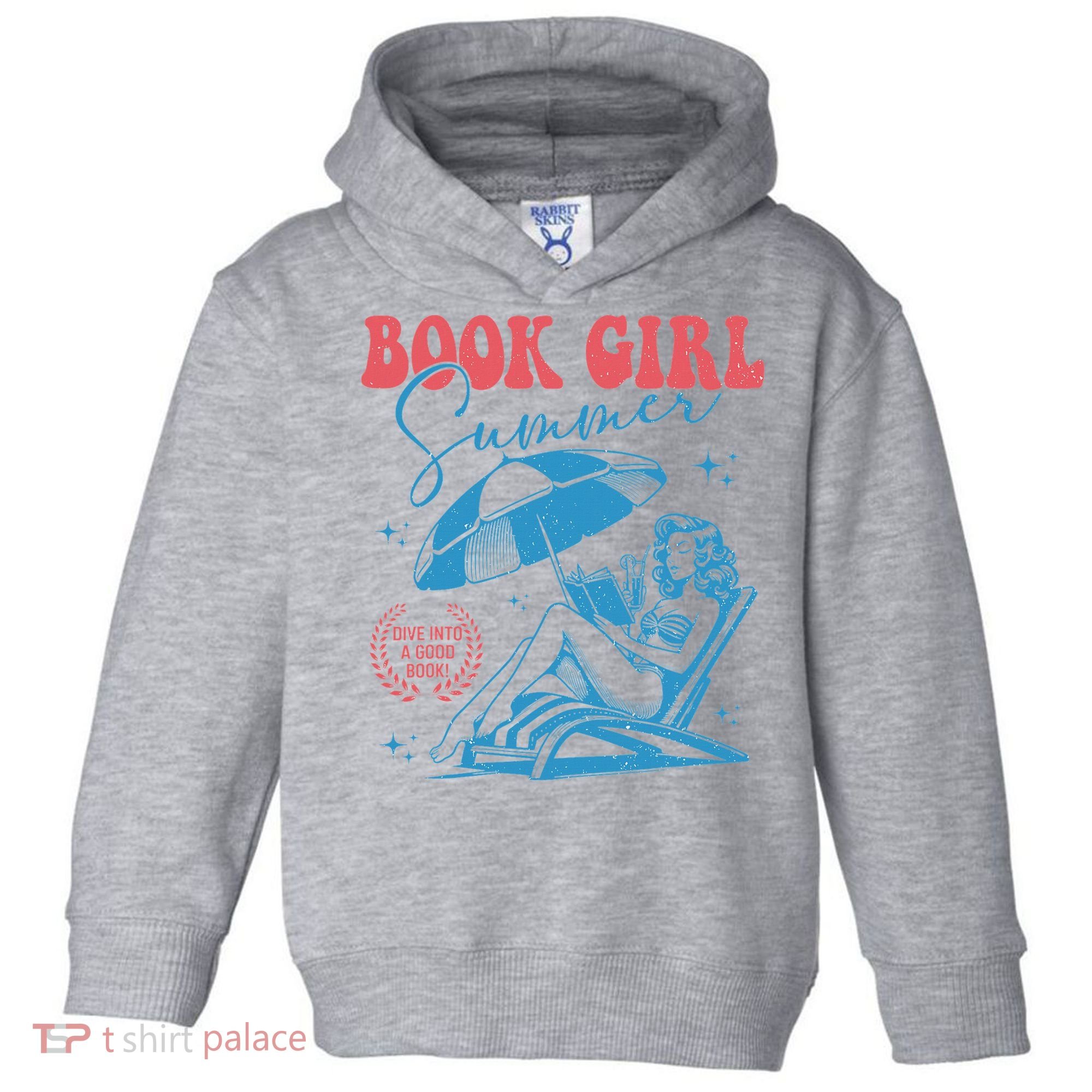 Girl Reading Book Summer Funny Beach Vacation For Book Lover Toddler Hoodie