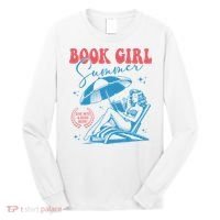 Girl Reading Book Summer Funny Beach Vacation For Book Lover Long Sleeve Shirt thumb 0