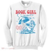 Girl Reading Book Summer Funny Beach Vacation For Book Lover Sweatshirt thumb 0