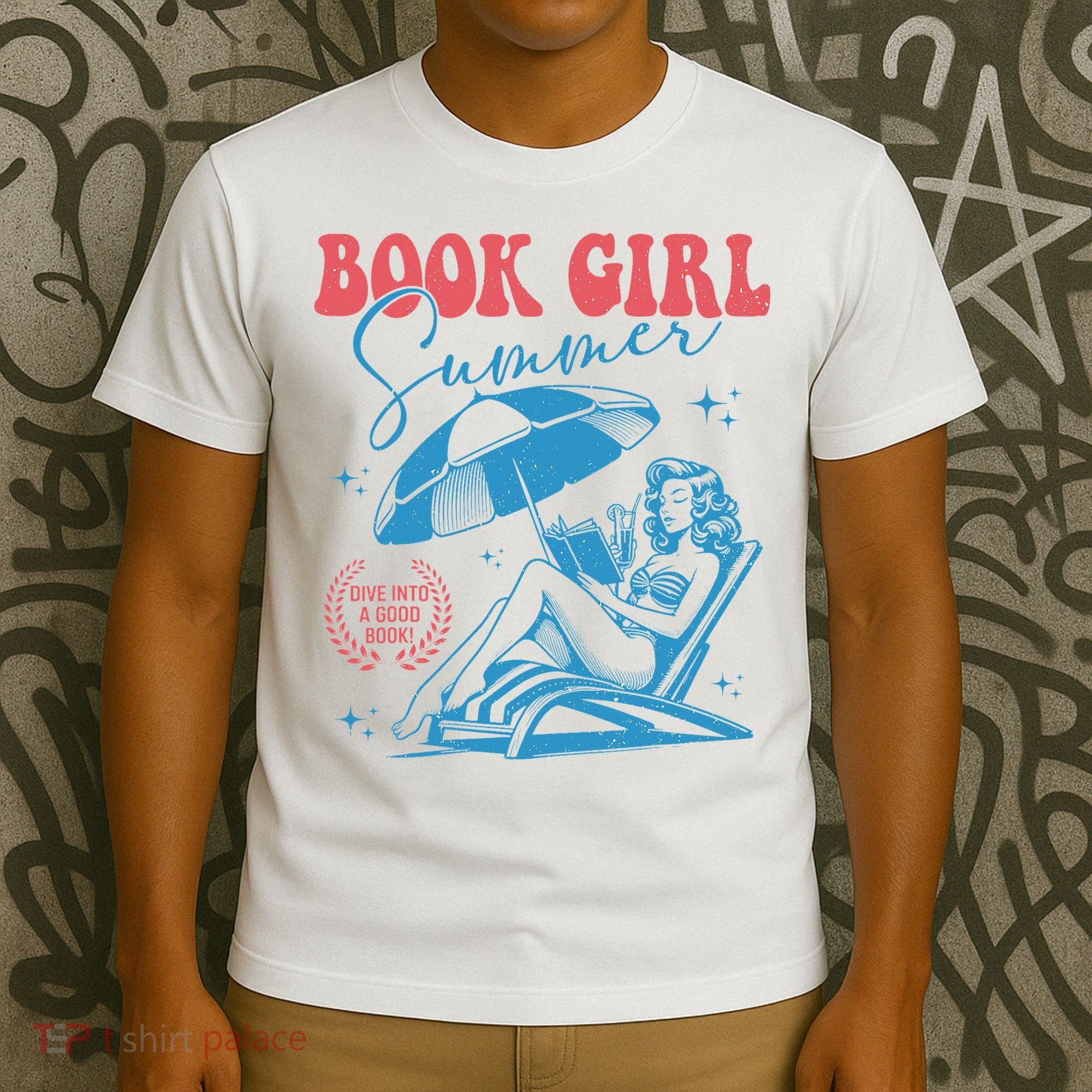 Girl Reading Book Summer Funny Beach Vacation For Book Lover T-Shirt