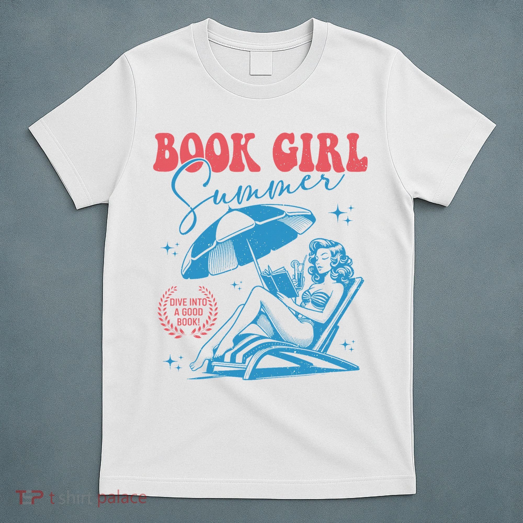 Girl Reading Book Summer Funny Beach Vacation For Book Lover T-Shirt