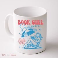 Girl Reading Book Summer Funny Beach Vacation For Book Lover Coffee Mug thumb 0