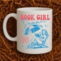 Girl Reading Book Summer Funny Beach Vacation For Book Lover Coffee Mug thumb 2